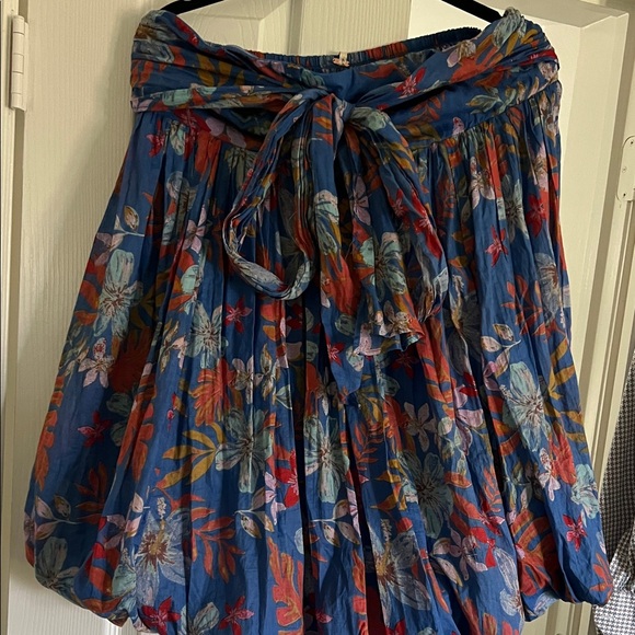 Free People Blue Floral Strapless Mini Dress - Picture 7 of 12